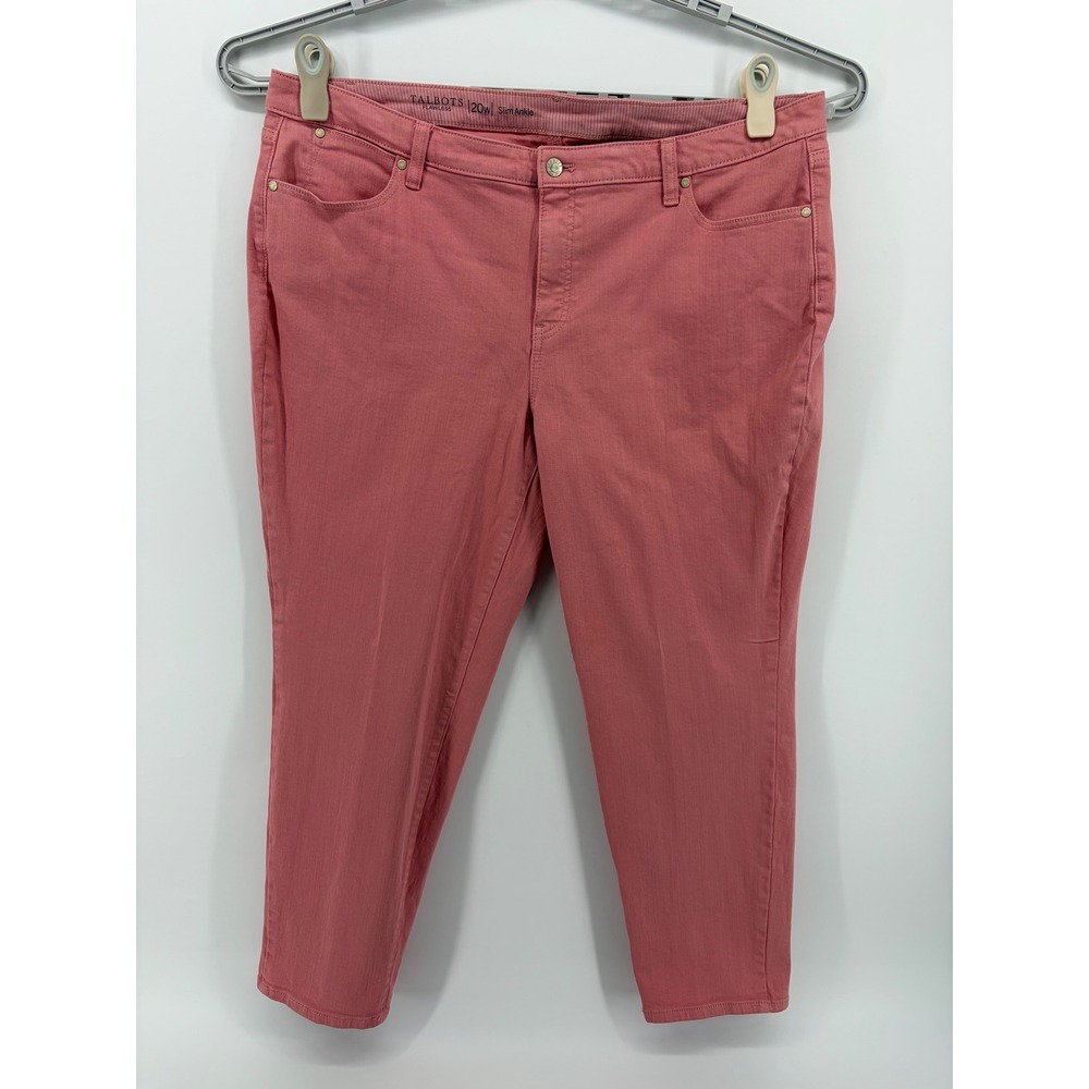 Talbots Flawless Slim Ankle Jeans Coral Pink Women's Plus Size 20W